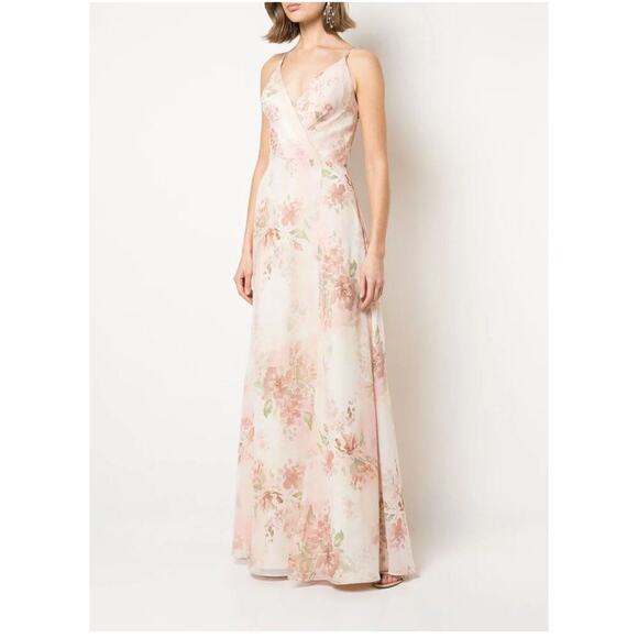 Marchesa Notte Sessa Printed Bridesmaid Maxi Dress Floral Blush size 10 NWT - Picture 1 of 10